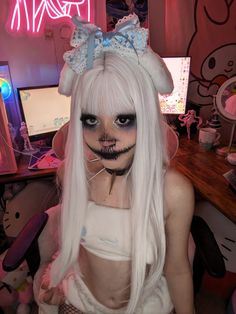 Grunge Cinnamoroll, Goth Cinnamoroll, Cinnamoroll Makeup Look, Jazmin Bean Makeup, Cinnamoroll Costume, Pixel Makeup, Cinnamoroll Cosplay, Cinnamoroll Makeup, Jasmine Bean