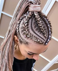 Braids For Long Hair White Women, High Ponytail Cornrows, Viking Hairstyles, Vacation Hair, Dutch Braid Hairstyles, Rave Hair, Summer Braids