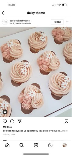 an instagram page with cupcakes on it