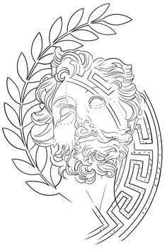 the face of jesus with an olive branch in his hand and leaves around it, outlined on