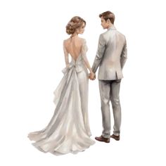 a figurine of a man and woman in formal wear looking at each other