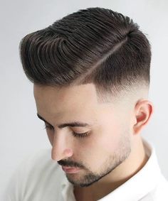 Short Side Part with Brushed Up Fringe and Low Fade White Guy Haircuts, Mens Haircut