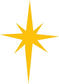 a yellow and white star on a white background