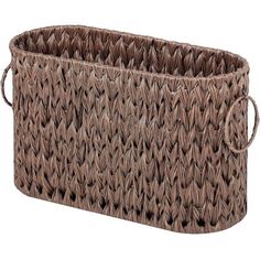 a large brown basket with handles