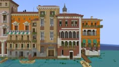 Minecraft Venice, Minecraft Castle Designs, Minecraft Town, Venice House, Minecraft Steampunk, Minecraft Create, Victorian House Plans, Minecraft Castle, Minecraft City