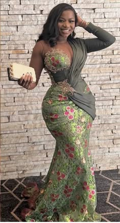 Olive Green Asoebi Lace Styles, Nigeria Dinner Gown Styles, Lace Combination Styles, Lace Gown Styles Aso Ebi, African Lace Dress, African Lace Styles