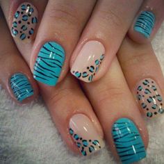 20 Amazing Nail Art Maybe different colors on these Nails Cheetah, Cheetah Nail Designs, Unghie Nail Art, Cheetah Nails, Animal Print Nails, Beautiful Nail Art