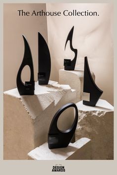 Premium designer awards and trophies in matte black finish on limestone blocks. Trophy Stand, Journal Things, Bronze Award, Trophy Design, Awards Trophy, Trophies & Awards, Print Production, Collection Design, Art House