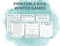 printable kids's winter games