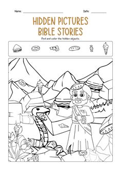 the hidden pictures bible stories coloring page