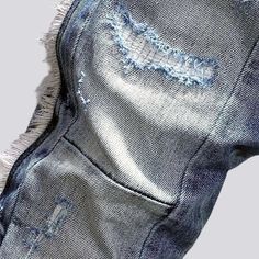 Be a trendsetter with our 2024 Summer Collection of distressed men's smoothed jeans! Crafted from premium fabrics for a perfect fit, these jeans will have you looking stylish and feeling relaxed in any situation. Highlights include a punk style, formed fit, light wash, shredded side bands, mid-waist fit, zipper & button closure, and stretchy fabric for maximum comfort.Why You'll Fall In Love: Grunge Style: Show off your streetwear side with these distressed jeans, perfect for making a statement. Just Relax, Punk Style, Light Blue Color, Grunge Style, Grunge Fashion, Punk Fashion, Distressed Jeans, Trend Setter, Stretchy Fabric