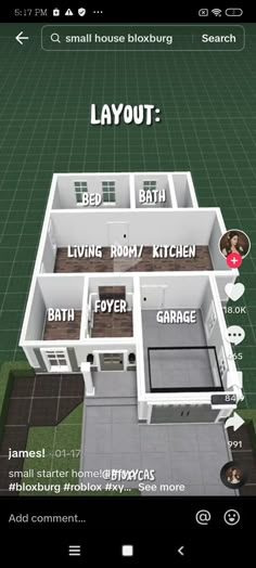 the floor plan for a house is shown in this screenshote screen graber