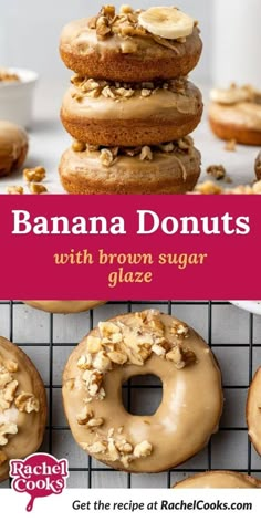 an image of banana donuts with brown sugar glaze on the top and bottom