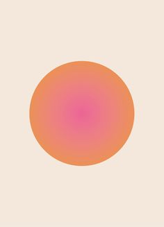 an orange and pink circle on a beige background, with only one dot visible in the center