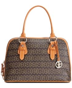 Giani Bernini Block Signature Dome Satchel, Created for Macy's Medium Sized Bags, Brown Silver, Prada Handbags, Mens Gift Sets, Baby Clothes Shops, Prada Bag, Vuitton Handbags, Signature Style, Louis Vuitton Handbags