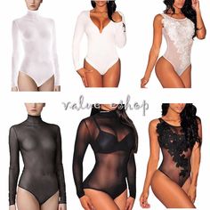 Ladies Sheer Mesh See Through Leotard Womens Evening Bodysuit Top Body Stocking Transparent Bodysuit Outfit, Salsa Dancing Outfit Club, Diy Bra Top, Hot Bodysuits, Salsa Dancing Outfit, Dancing Outfit, Outfit Club, Pole Dancing Clothes, Body Stocking