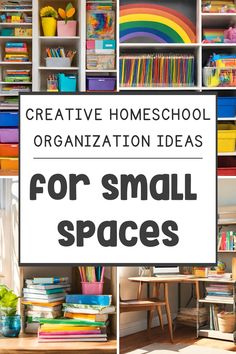 A Pinterest pin for the blog post Creative Homeschool Organization Ideas for Small Spaces from the blog planithomeschool,com. Get organized with creative solutions for homeschooling in small spaces. Find support at PlanItHomeschool.com. �📚🏡 #HomeschoolOrganization #CreativeOrganization #VisitPlanItHomeschool Homeschool Cube Storage, Homeschool Room Ideas Small Spaces, Homeschool Cabinet Organization, Organizing Homeschool Supplies, Homeschool Storage Ideas Small Spaces, Homeschool Supply Organization, Homeschool Book Organization, Homeschool Supplies Organization, Homeschool Closet Organization