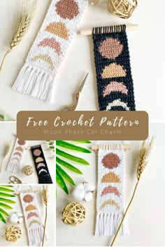 the free crochet pattern is on display with other items to make it look like they are made out of yarn