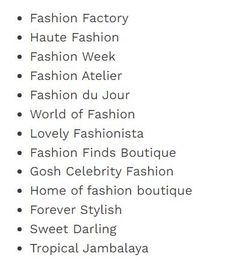 the names of different fashion brands