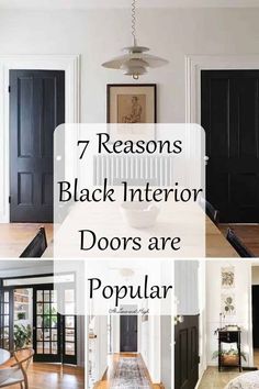 black interior doors are popular in this home decorating project, and it's easy to do