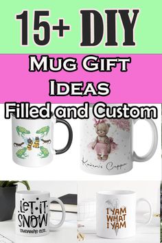 15+ DIY mug gifts ideas, filled and custom Mug Gifts, 15 Diy, Diy Mugs, Unique Christmas, Gifts In A Mug, Coffee Drinks