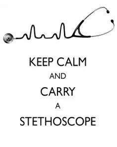 keep calm and carry a stethoscope poster with the words keep calm and carry a stethoscope