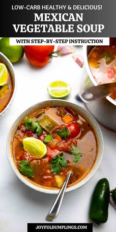 mexican vegetable soup with step - by - step instructions