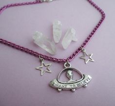 Space Grunge, Kawaii Pastel Goth, I Want To Believe, Soft Grunge Aesthetic, Alien Spaceship, Goth Necklace, Grunge Look