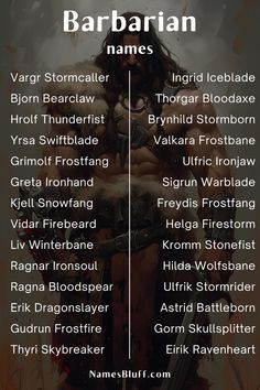 an image of the names of different characters in game character name generator for mobile games