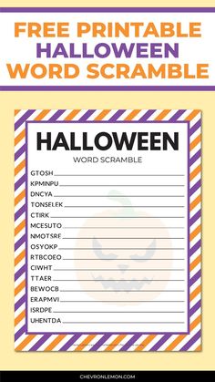 Free printable Halloween word scramble Halloween Pictionary Word List, Free Halloween Word Search Printables, Fall Word Scramble, Fall Puzzles, Halloween Word Scramble Free Printable, Halloween Word Search, Free Printable Halloween