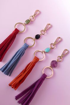 Our Diffusing Keychains feature a unique gemstone and faux suede tassel, perfect for diffusing on the go. Amethyst Druzy Keychain Features Amethyst Druzy Gemstone Purple faux suede tassel to diffuse essential oils Gold plated brass lobster clasp and key-ring Green Agate Keychain Features Smooth Green Agate Gemstone Red faux suede tassel to diffuse essential oils Gold plated brass lobster clasp and key-ring Blue Lapis Keychain Features Smooth Blue Lapis Gemstone Blue faux suede tassel to diffuse essential oils Gold plated brass lobster clasp and key-ring Turquoise Keychain Features Smooth Green Agate Gemstone Orange faux suede tassel to diffuse essential oils Gold plated brass lobster clasp and key-ring Diffuse Essential Oils, Ring Turquoise, The Love Club, Diffuser Necklace, Tassel Keychain, Suede Tassel, Blue Lapis, Green Agate, Ring Blue