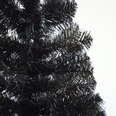 Black tinsel artificial Halloween tree. Comes with a free black tree stand. No assembly required - tree comes in 1 piece Tinsel Christmas Tree, Halloween Products, Black Holographic, Tinsel Tree, Halloween Tree, Tree Wall Decor, Black Tree, Halloween Trees, Tree Sculpture