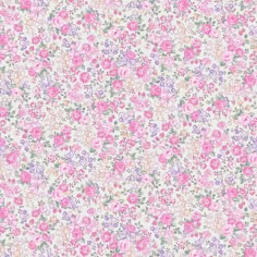 a pink and white floral wallpaper with lots of flowers on the bottom half of it