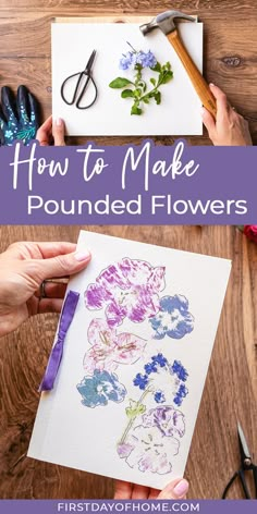 two hands holding a piece of paper with flowers drawn on it and the words how to make