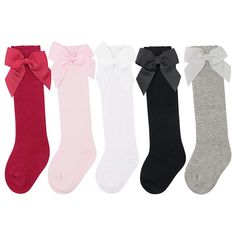 PRICES MAY VARY. From traditional designer, these pretty knee-high socks for girls are made from a soft breathable and light cotton blend. Delicate decoration with a circle lace edge and an elasticated top to keep them in place. The cute sock edge are woven with rubber bands, which are not easy to aging, deform, and will not feel tight. The heel of the sock is reinforced and not easy to fall off. Fine stitching in toe part, provide excellent performance for absorbency, durability and abrasion re Baby Knee High Socks, Girls Knee High Socks, Knit Stocking, Toddler Girl Dress, Knit Stockings, Toddler Socks, Infant Girls, Lace Socks