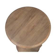 a round wooden table top on a white background