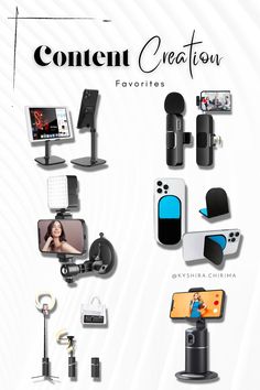 an advertisement for the new product called concent creation, featuring various devices and accessories