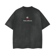 Introducing our classic Apple Shirt. Featuring the iconic rainbow logo on the front and the phrase "Think Different," this tee is a nod to Apple's innovative spirit. On the back, you'll find the original Apple logo adaptation, celebrating the brand's rich history.  Fabric: 100%Cotton Fabric Weight: 260 gsm Original Apple Logo, Think Different, Rainbow Logo, Apple Logo, Mens Tee Shirts, Unisex Tshirt, Vintage Tshirts, Mens Tees, Graphic Tees