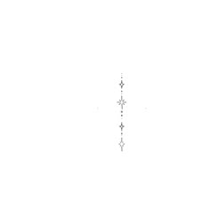 a line drawing of three stars on a white background in the shape of a cross