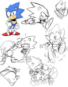 sonic the hedgehog character sketches