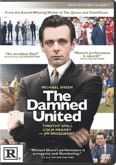 the damned united dvd cover with michael sheen in suit and tie, holding his hands on his hips