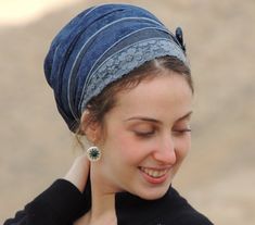 Sweet Jeans Sinar Tichel,Hair Snood, Head Scarf,Head Covering,jewish headcovering,Scarf,Bandana,apro Jewish Women Fashion, Jewish Headcovering, Scarf Head Covering, Handmade Jeans, Kerchief Hair, Hair Snood, No Slip Headbands, Hair Covering, Sweet Jeans