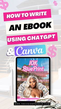 a laptop with the title how to write an ebook using chatapt and canvas