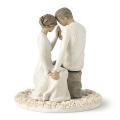 Willow Tree : Around You Cake Topper - Willow Statues, Willow Tree Cake Topper, Romantic Cake Topper, Body Gestures, Carved Flowers, Hand Painted Cakes, Willow Tree Figurines, Cream Shirt, Painted Cakes