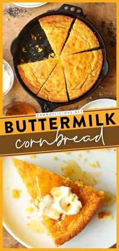 BUTTERMILK CORNBREAD, thanksgiving sides, thanksgiving dinner ideas Best Cornbread Recipe, Cornbread Recipes, Moist Cornbread, Skillet Cornbread, Easter Menu, Homemade Cornbread