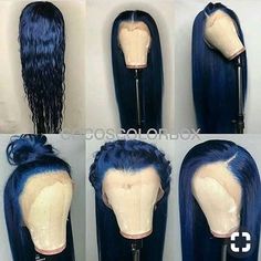 Navy Hair, Fun School, Hair Stores, School Hairstyles, Human Hair Wig, Color Hair, Full Lace Wig