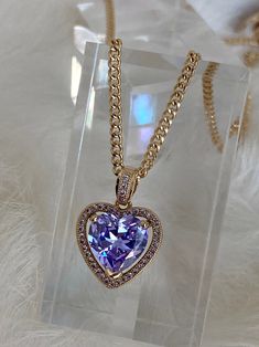 purple heart necklace, purple crystal heart necklace, purple heart shaped necklace, light purple heart necklace, heart necklace gold, heart necklace for girlfriend, dainty heart necklace, Vanessa Mooney MINI HEART NECKLACE PURPLE Heart Gem Necklace, Glamorous Heart-shaped Cubic Zirconia Jewelry, Purple Double Heart Jewelry For Valentine's Day, Elegant Purple Heart Cut Necklace, Valentine's Day Purple Diamond Jewelry, Purple Double Heart Charm Jewelry, Purple Double Heart Jewelry With Heart Charm, Purple Cubic Zirconia Jewelry For Valentine's Day, Purple Heart Cut Cubic Zirconia Jewelry