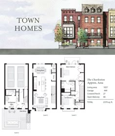 the town homes floor plan is shown