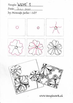 four different flower designs are shown in this paper workbook with instructions to make them