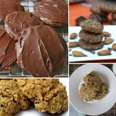 there are pictures of cookies and desserts on the table